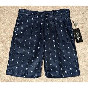 Walter Hagen Perfect 11 Navy Palm Clubs Golf Shorts Men Size 30